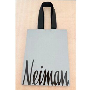🎁 Neiman Marcus 🎁 Empty Paper Grey Silver Shopping Bag with Black Ribbon